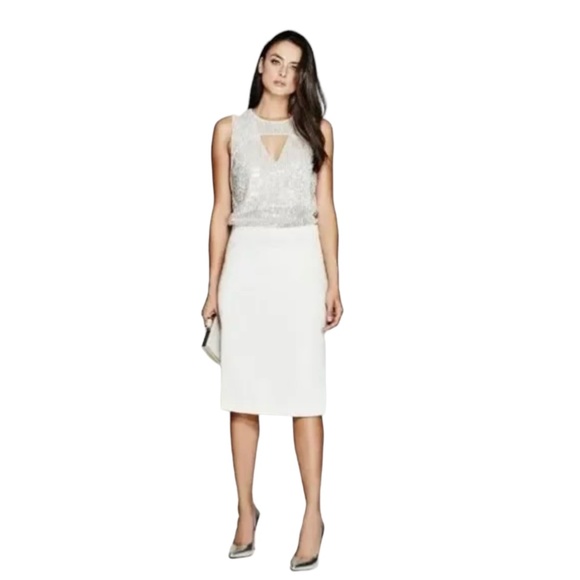 Marciano by Guess, Leanna Sequin Top in Silver & Vanilla - Picture 3 of 15